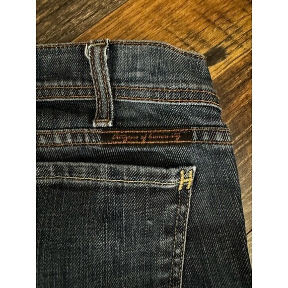 COH Citizens of Humanity Jeans Avedon Stretch Mid Rise Raw Hem Sz 28 Dark Wash - Picture 8 of 8